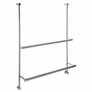 SAPHO 1301-09 Suport de prosoape suspendat pentruparavan de duș 60 x 73 x 12, 5 cm, argintiu imagine