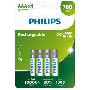 Philips Baterii reîncărcabile AAA 1, 2 V, 4 buc imagine