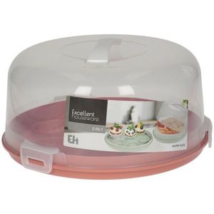 Tava de servit cu capac EH 2in1, diametru 28 cm, roz, roz imagine
