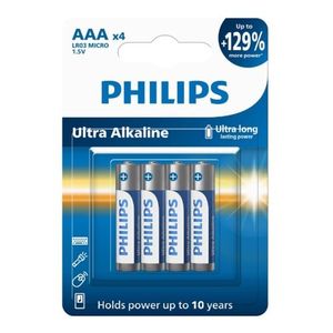 Baterii Philips AAA 1, 5 V Ultra Alkaline, 4 buc imagine
