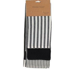 Prosop de bucătărie negru, 45 x 70 cm, set de 3 buc., negru imagine