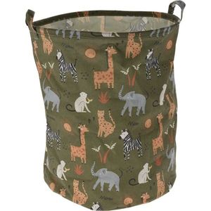 Sac textil pentru jucării Hatu Animals, 40 x 50 cm, verde imagine