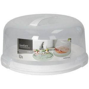 Tavă de servire cu capac EH 2in1, diametru 28 cm, alb, alb imagine