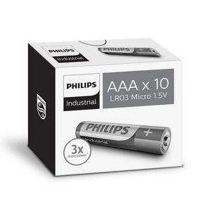 Philips Industrial AAA Ultra baterii alcaline, 10buc imagine