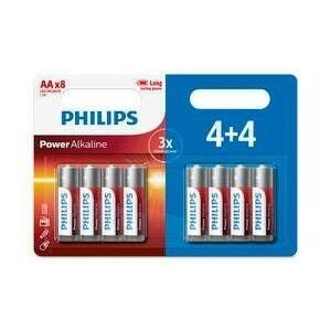 Baterii alcaline Philips AA 1, 5 V Power, 4 + 4 buc imagine
