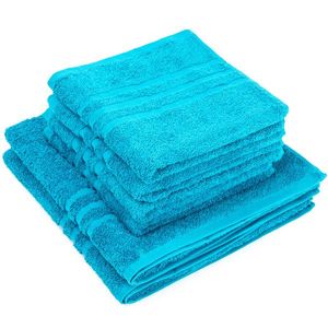 Set de prosoape Classic albastru, 4 buc. 50 x 100 cm, 2 buc. 70 x 140 cm, albastru imagine