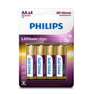 Baterii Philips AA 1, 5 V Lithium Ultra, 4 buc imagine