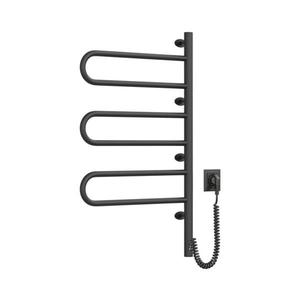 Radiator portprosop rotativ electric cu termostat FOUETTE 185W/230V 81, 8 cm IP44 negru imagine