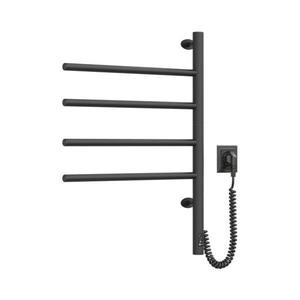 Radiator portprosop rotativ electric cu termostat ARABESQUE 150W/230V 64, 6 cm IP44 negru imagine
