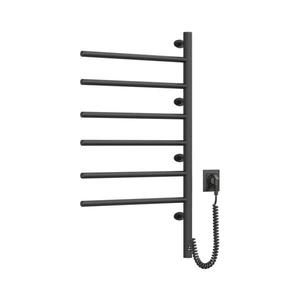 Radiator portprosop rotativ electric cu termostat ARABESQUE 196W/230V 81, 8 cm IP44 negru imagine