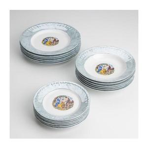 Set 18x farfurie de porțelan, marmorat albastru imagine