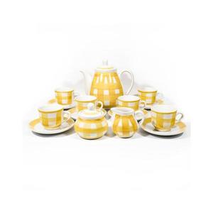 Set ceramic 6x ceașcă cu farfurioară, 1x ulcior cu capac, 1x zaharniță și 1x latieră imagine