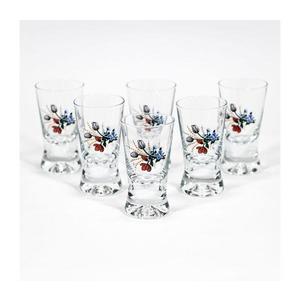 Set 6x pahar de tărie transparent cu motiv de buchet imagine
