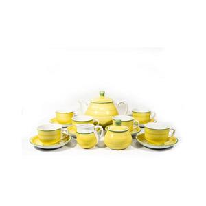 Set ceramică 6x cană cu farfurioară, 1x ulcior cu capac, 1x zaharniță și 1x latieră imagine