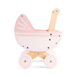 Cărucior din lemn pentru păpuși New Classic Toys roz imagine