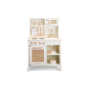 Bucătărie din lemn cu accesorii New Classic Toys alb/ratan imagine