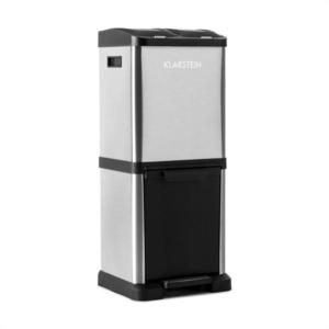 Klarstein ÖKOSYSTEM², coș de gunoi, coș de sortare a gunoiului, 30 L (1 X 15 L, 2 x 7, 5 L) oțel inoxidabil PE imagine