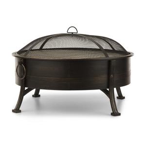 Blumfeldt CATANIA 2-în-1, vas pentru foc Ø80cm, protecție împotriva flăcărilor, grill Ø70cm, oțel, motiv antic imagine