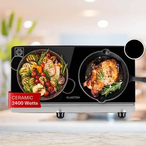 Klarstein Cookbuddy, plită dublă, 2400 W, 5 niveluri de putere, sticlă ceramică imagine