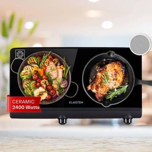 Klarstein Cookbuddy, plită dublă, 2400 W, 5 niveluri de putere, vitroceramică imagine
