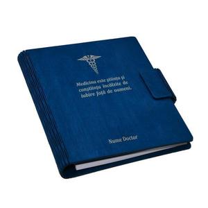 Agenda A5 din lemn personalizabila, albastru, Piksel, Medicina, Doctor, asistenta, 100 pagini imagine