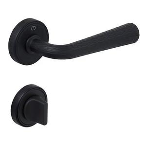 Set maner usa baie Lina, cu rozeta rotunda, finisaj negru mat CB imagine