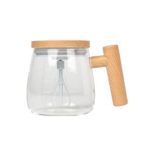 Cana pentru cafea, cu mixer, electrica, sticla/lemn, 400 ml imagine