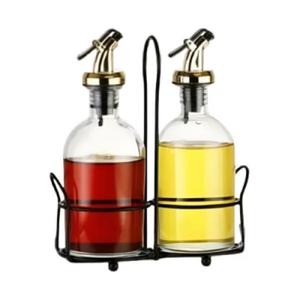 Set oliviera, 2 piese, cu suport, sticla/metal, 350 ml imagine