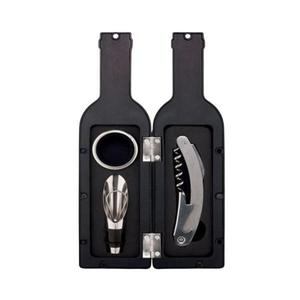Set 4 accesorii pentru vin, ambalaj in forma de sticla, metal, 24x6 cm imagine