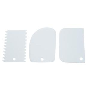 Set 3 spatule pentru prajituri, plastic, alb, 10x8 cm imagine