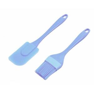 Set pensula si spatula, silicon, albastru, 22x5 cm imagine