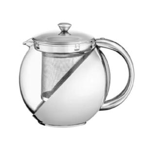Ceainic cu infuzor, termorezistent, metal/sticla, argintiu, 750 ml imagine