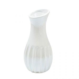 Vaza decorativa, ceramica, alba, 18x7.5 cm imagine