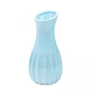 Vaza decorativa, ceramica, albastra, 18x7.5 cm imagine