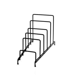 Suport capace, 5 compartimente, otel inoxidabil, negru, 28x11.5x17 cm imagine