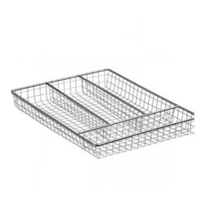 Suport tacamuri, pentru sertar, metal, argintiu, 30x20x4 cm imagine
