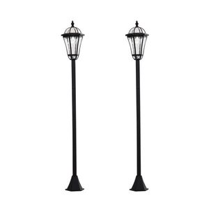 Outsunny Set 2 Lampi Solare de Gradina, Lumini de Exterior Solare cu 2 LED, Aprindere Automata si Durata 6 Ore, Negru | Aosom Romania imagine