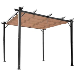 Outsunny Foisor Pergola de Gradina 3X4m Prelata Culisanta in Poliester Impermeabil si Schelet in Aluminiu | Aosom Romania imagine