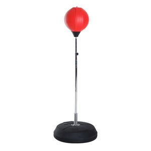 HOMCOM Sac de Box de Podea cu Înălțime Reglabilă, Mănuși de Box și Bază Umplută, 43x43x126-144 cm, Roșu | Aosom Romania imagine