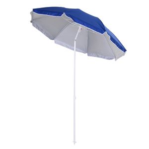 Outsunny Umbrelă de Plajă cu Acoperiș Înclinabil, Geantă de Transport și Design în 3 Secțiuni, Ø1.6x2.05 m, Albastru | Aosom Romania imagine
