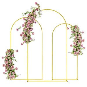 Outsunny Set de 3 Arcade de Grădină pentru Nunți, 120x40x220 cm, Auriu | Aosom Romania imagine