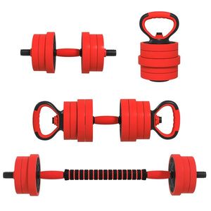 SPORTNOW Set de Greutăți pentru Sală 4 în 1 din Plastic și Nisip, Roșu | Aosom Romania imagine