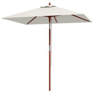 Outsunny Umbrelă de Grădină Înclinabilă cu Sistem cu Șnur și Orificiu de Ventilație, 200x150x235 cm, Bej | Aosom Romania imagine