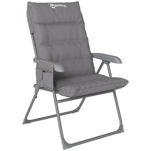 Outsunny Scaun de Camping Pliabil cu Spătar Înalt Reglabil în 5 Poziții și Buzunare Laterale, 66x58x105 cm, Gri Deschis | Aosom Romania imagine