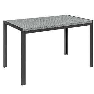 Outsunny Masă de Dining pentru Terasă 120cm, pentru 4 Persoane, Stil Dreptunghiular, Ideală pentru Exterior, Gri | Aosom Romania imagine