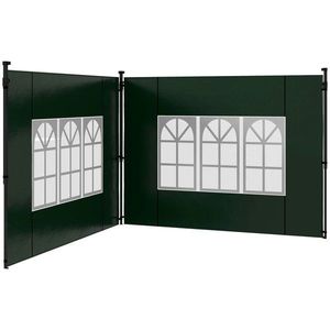 Outsunny Set 2 Pereți Laterali pentru Chioșcuri, Foi Foișor cu Ferestre din PE și Plastic, 3x3 m sau 3x6 m, Verde | Aosom Romania imagine