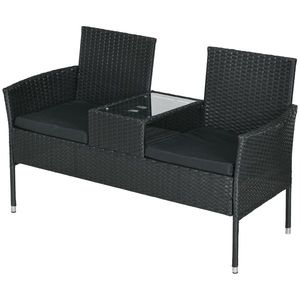 Outsunny Mobilier de Terasa pentru 2 Persoane cu Masa de Ceai imagine