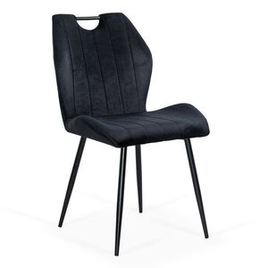 Scaun living negru din catifea cu design modern BUC 204 imagine