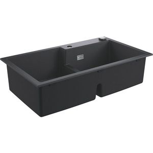 Chiuveta bucatarie Grohe K500 90 -C cu doua cuve 860x500mm compozit granite black imagine