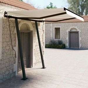 vidaXL Copertină retractabilă manual, crem, 300 x 250 cm imagine
